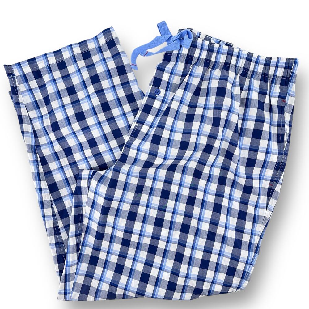 Roundtree & Yorke Blue Plaid Check Pajama Lounge Pants Mens Size 2XB Big Tall